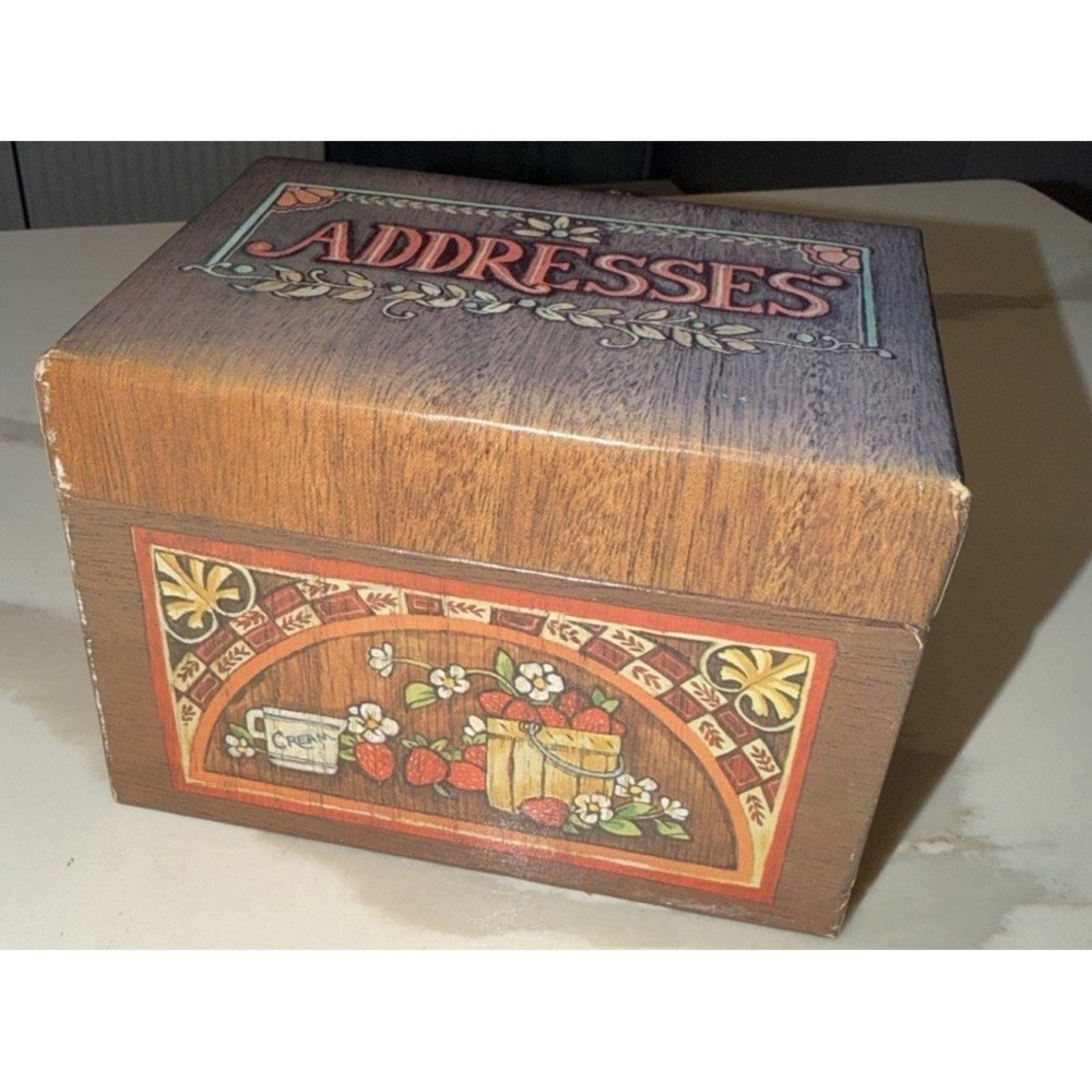 Vintage Office Fare Address Box By Current Inc  1970's Retro Home Kitchen